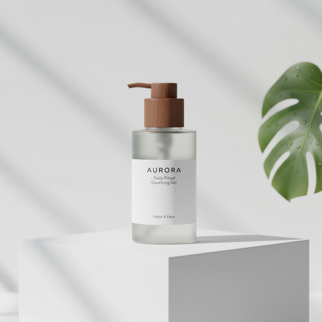 Pure & Gentle Hand & Face Wash bottle on white background